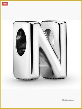 Sterling Silver Letter Charm Bead for Pandora Bracelets